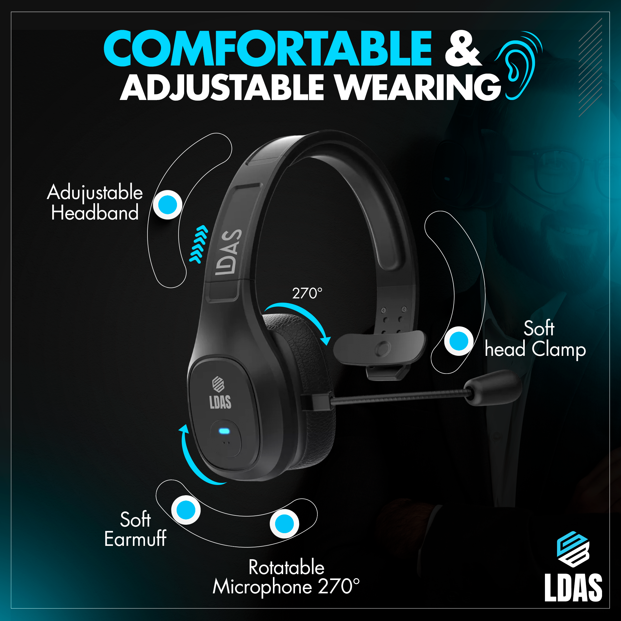 LDAS Trucker Bluetooth Headset GeForce1 (TH11)