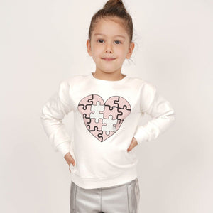 Puzzle Heart Girls Casual Set-0