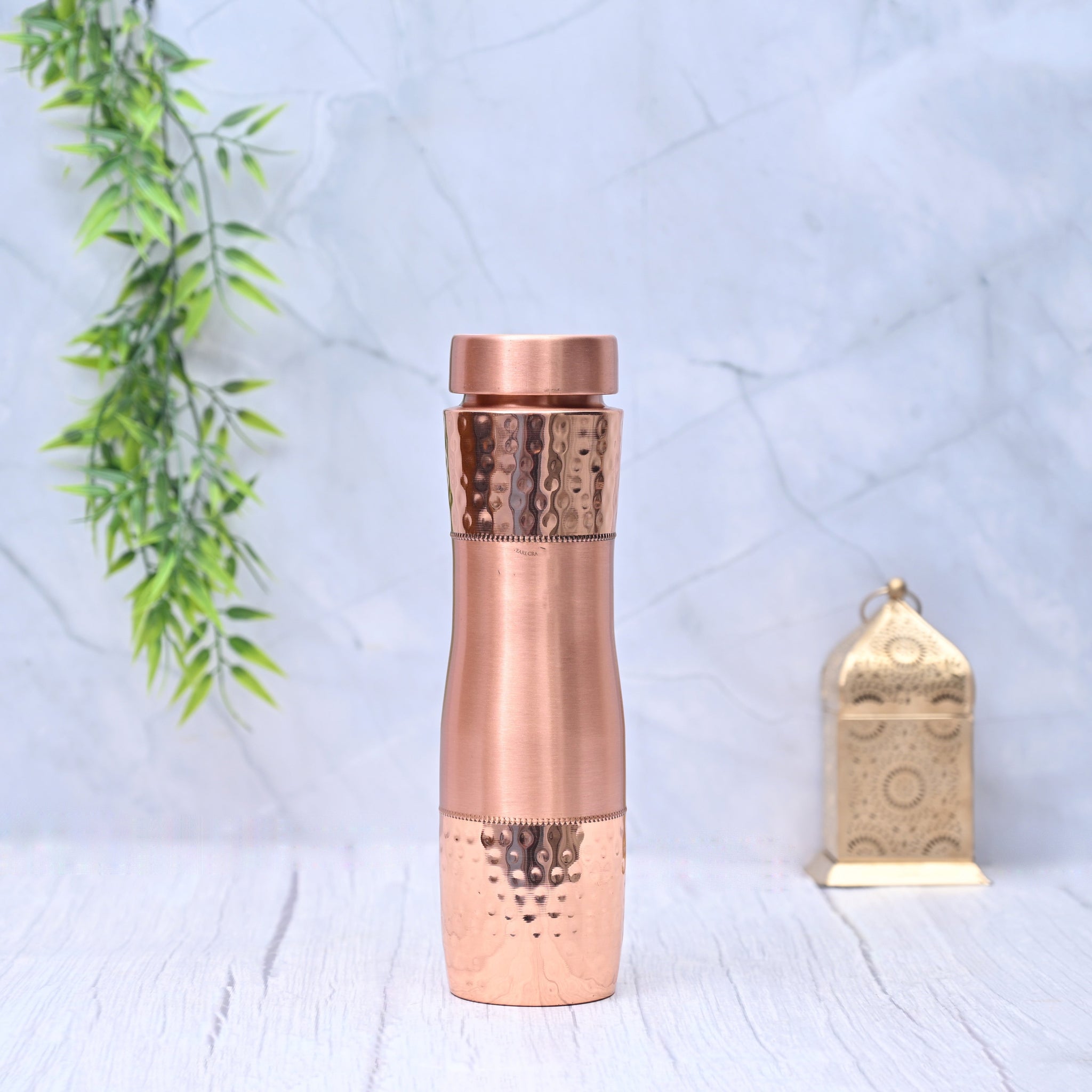 Pure Copper Half Hammered Water Bottle