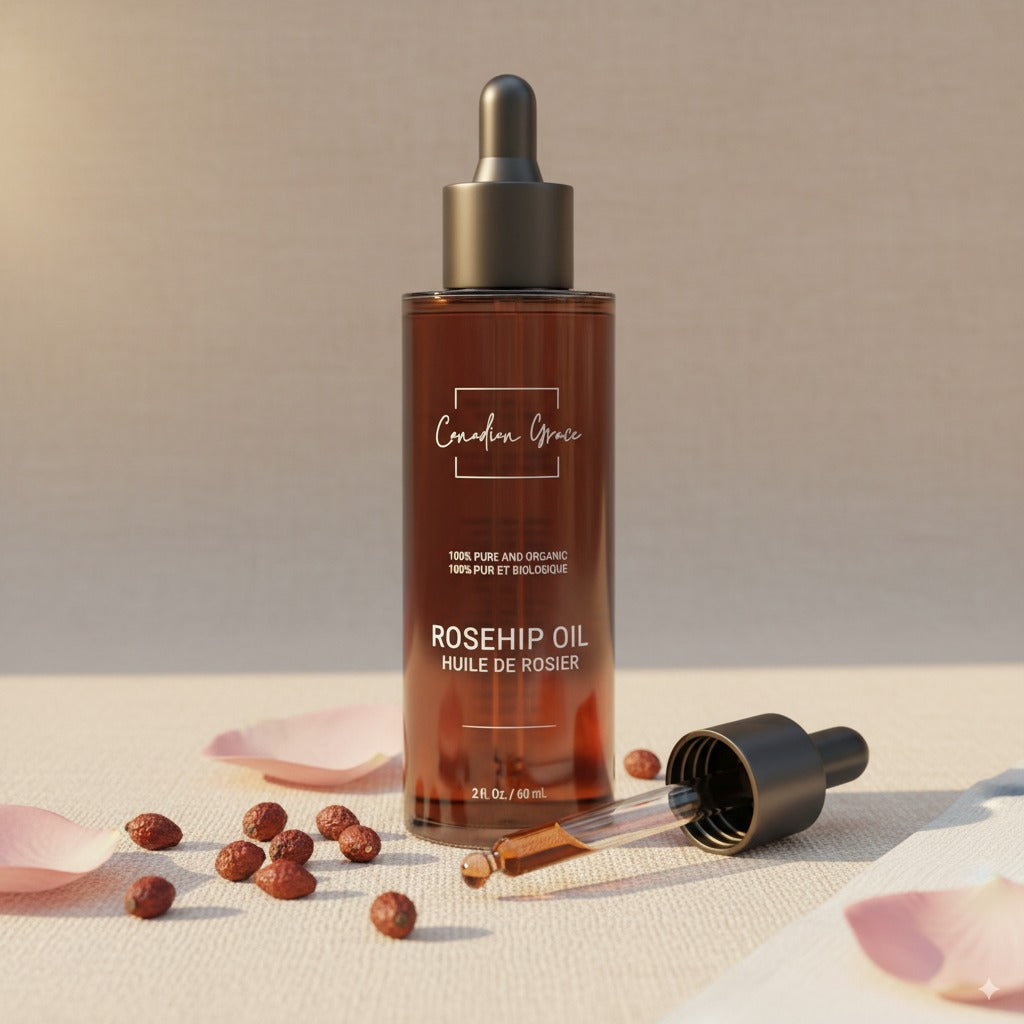Canadian Grace 100% Organic Rosehip Oil – Cold-Pressed, Pure & Premium for Skin Rejuvenation & Hydration