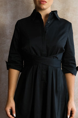 Tessa Elegant Shirt Dress 3/4 Sleeve Buttons