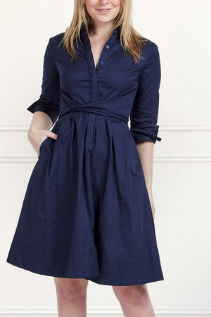 Tessa Elegant Shirt Dress 3/4 Sleeve Buttons