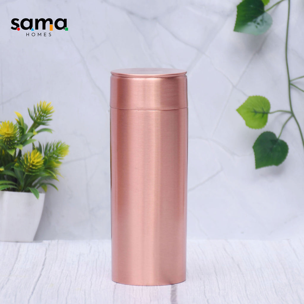 Pure Copper Water Bottle Plain Milton Style Straight Capacity 750ML (Small)