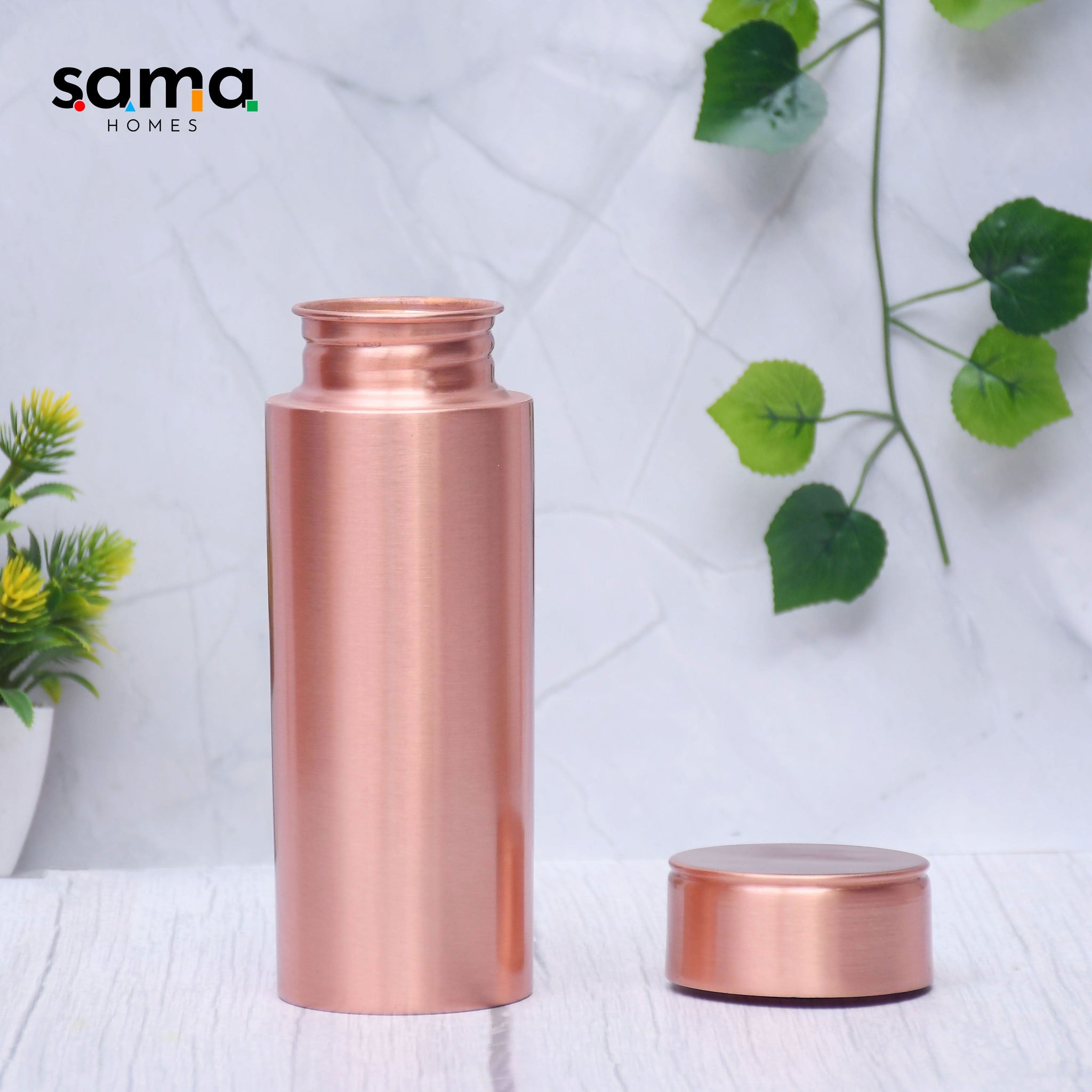Pure Copper Water Bottle Plain Milton Style Straight Capacity 750ML (Small)