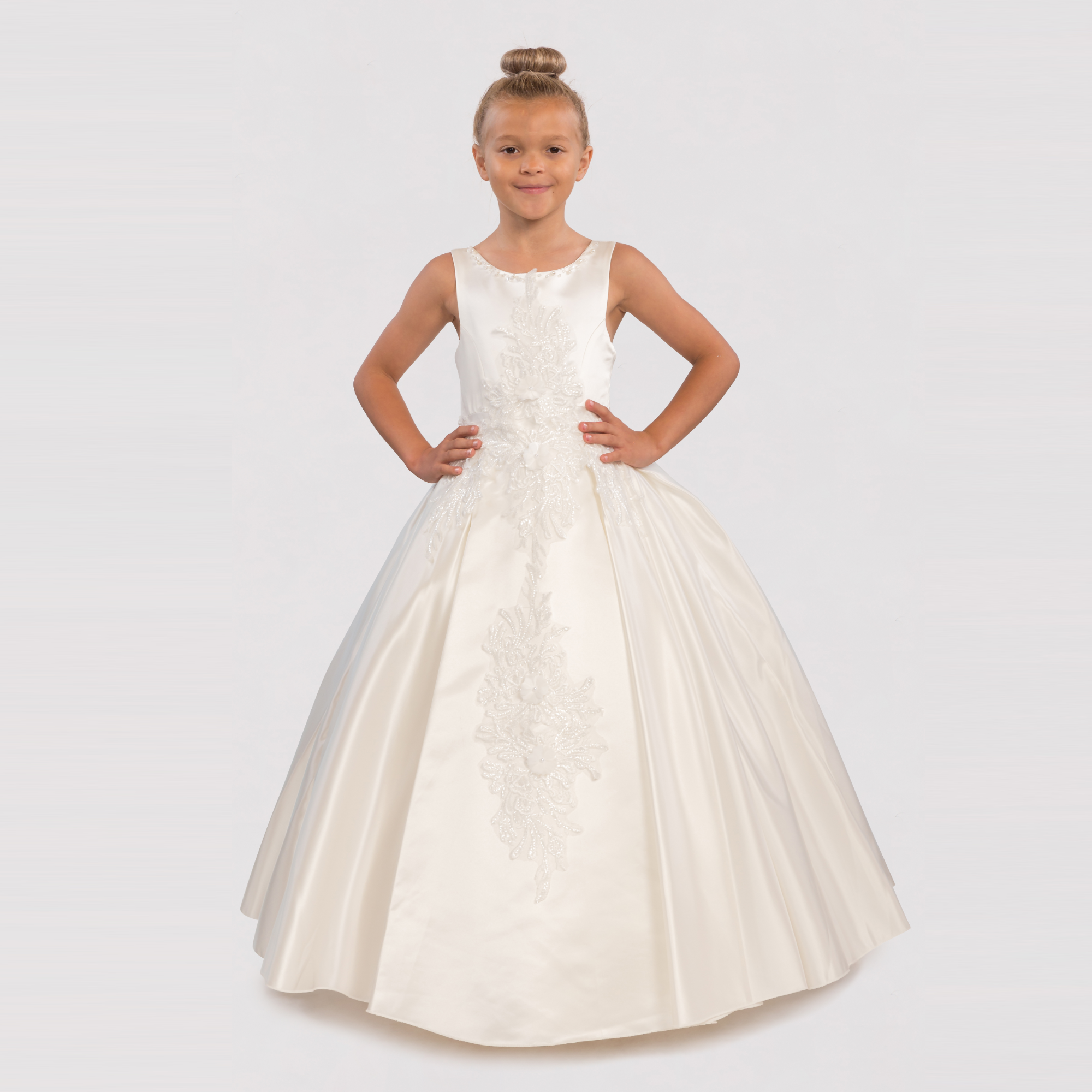 Satin Simone Girls Formal Dress-3