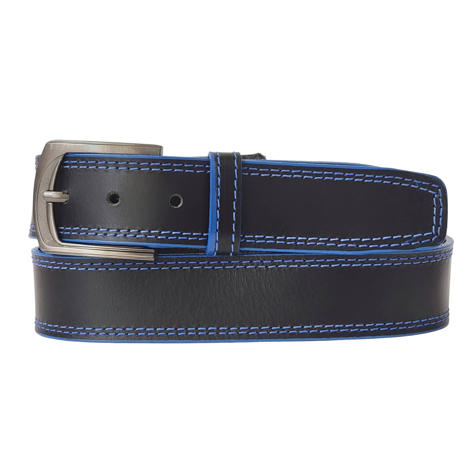 Leather Belt with Red Stitches, and  the Diablo Belt - Black Full Grain