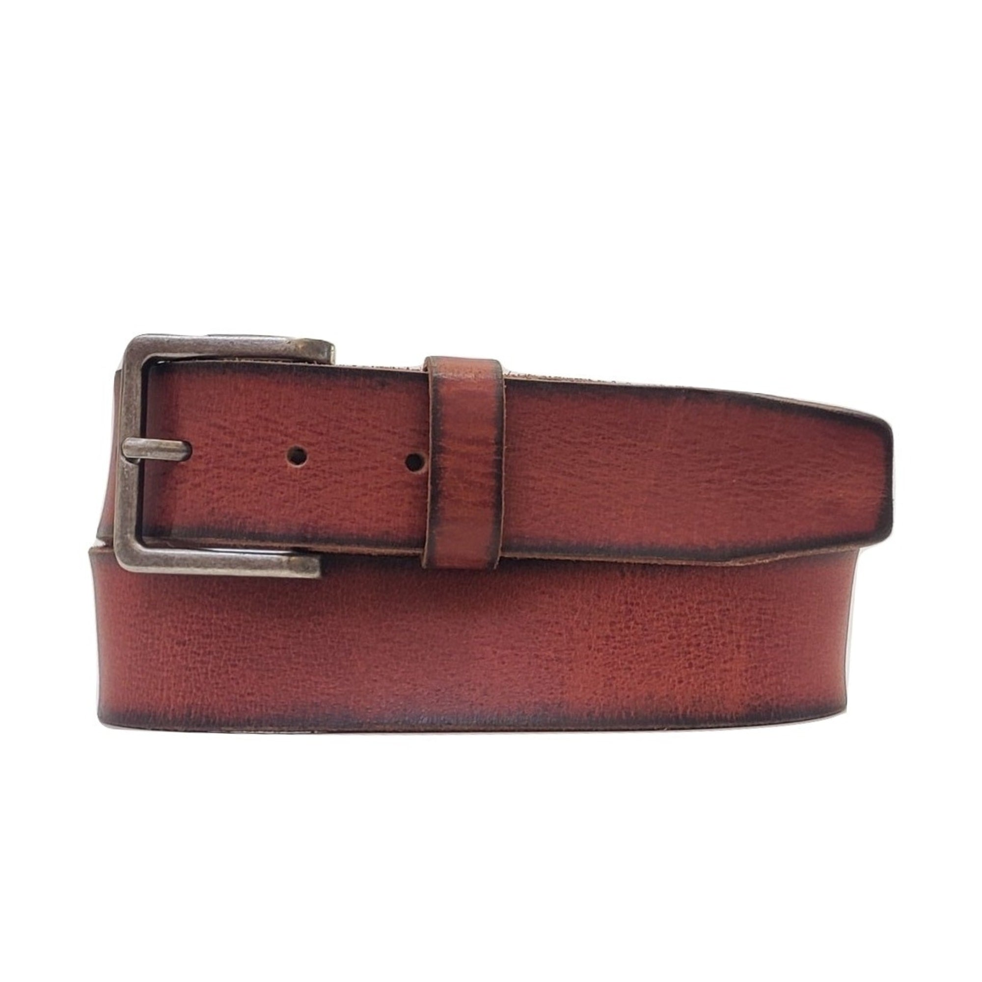 The Canyon Belt - Tan Leather Belt with Charred Edges